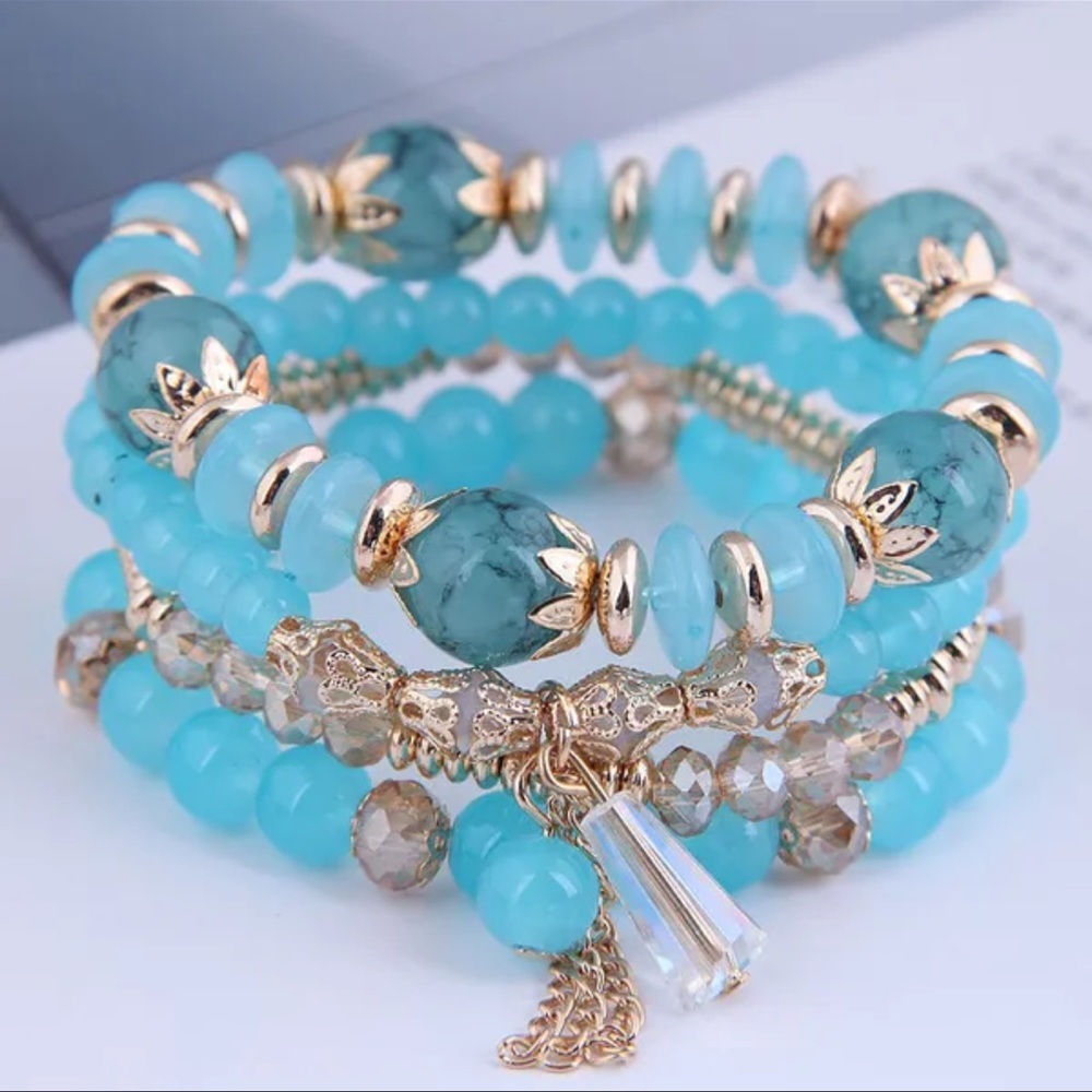 Bohemian multilayered beaded bracelets